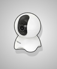 Camara de seguridad de interior marca Foscam modelo X5 de lado Izquierdo