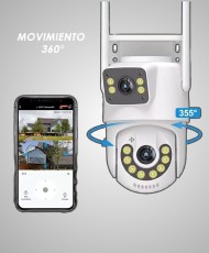 Cámara de vigilancia para exteriores ICSEE 2MP con doble lente y movimiento 360