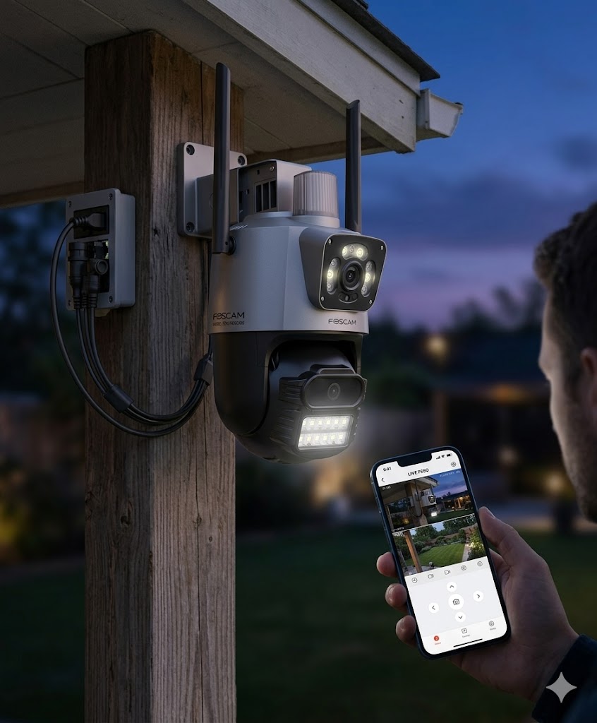 imagen de Cámara de vigilancia para exteriores YOOSEE 2MP con doble lente